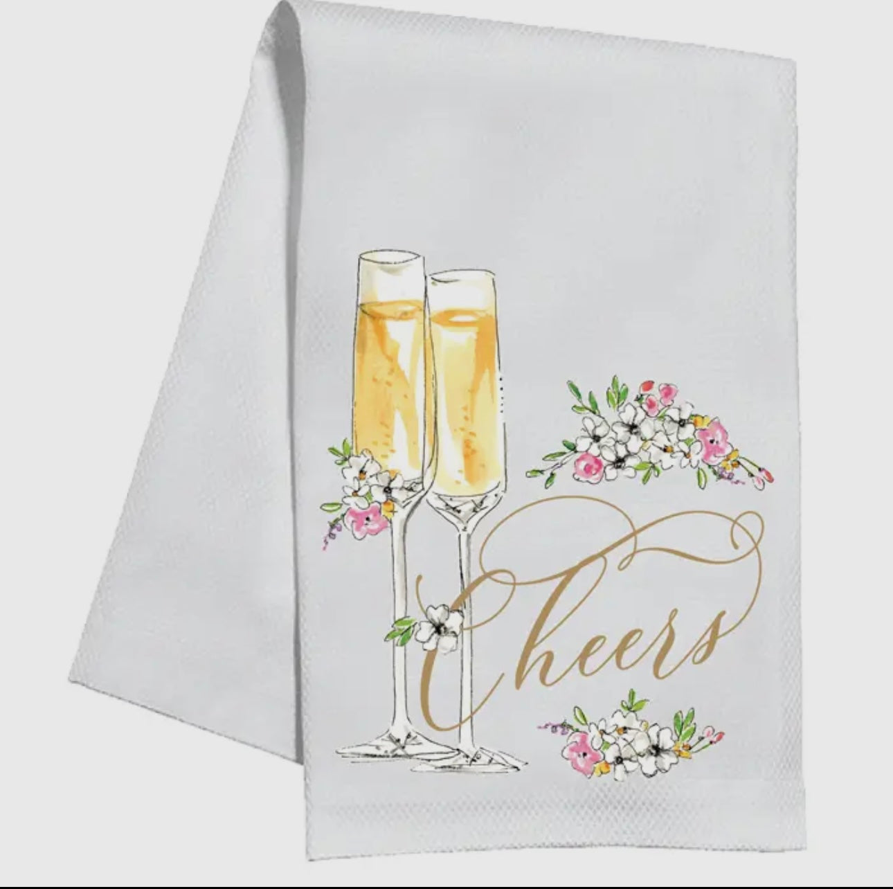 Handpainted Cheers
Champagne Flutes Kitchen
Towel