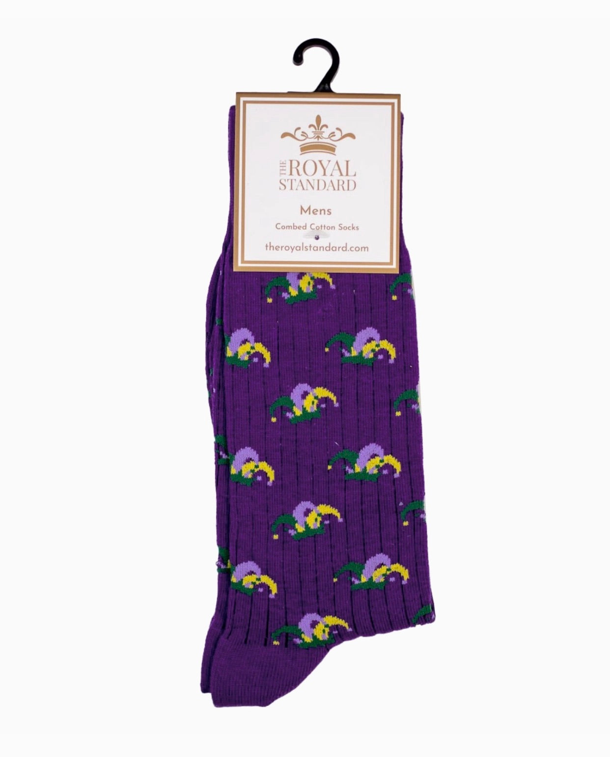 Men's Mardi Gras Jester Socks Purple/Green/Yellow One Size