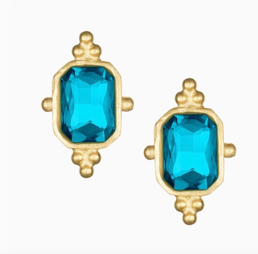 Aqua Crystal Studs