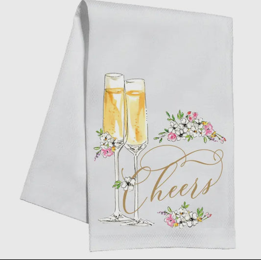 Handpainted Cheers
Champagne Flutes Kitchen
Towel