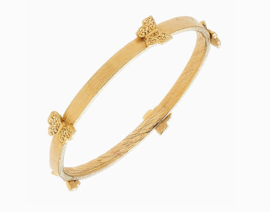 Handmade Gold Butterfly Bangle