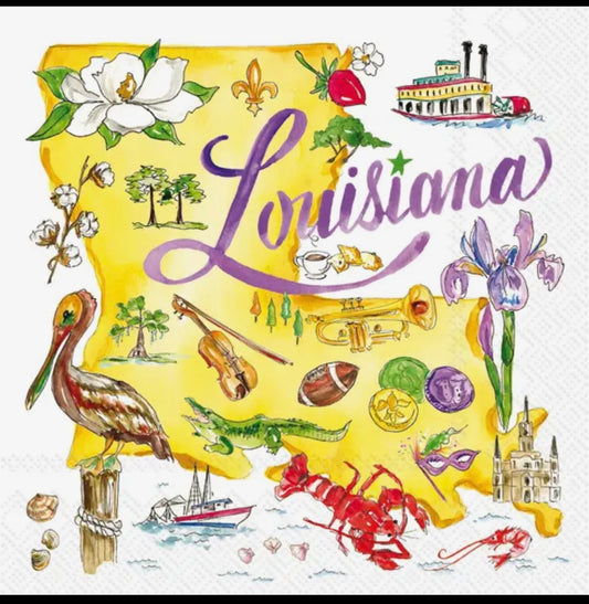 Louisiana Cocktail Napkins - 20 Ct