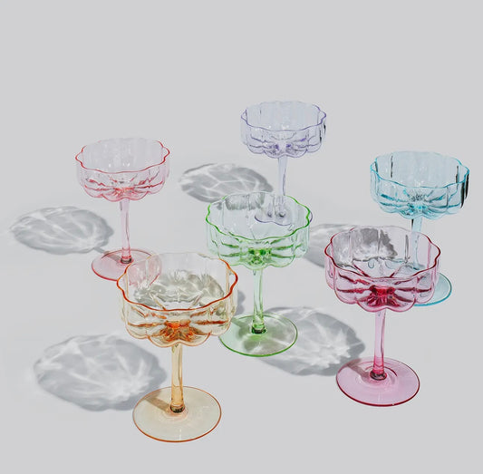 Flower Vintage Coupes, Set of 6