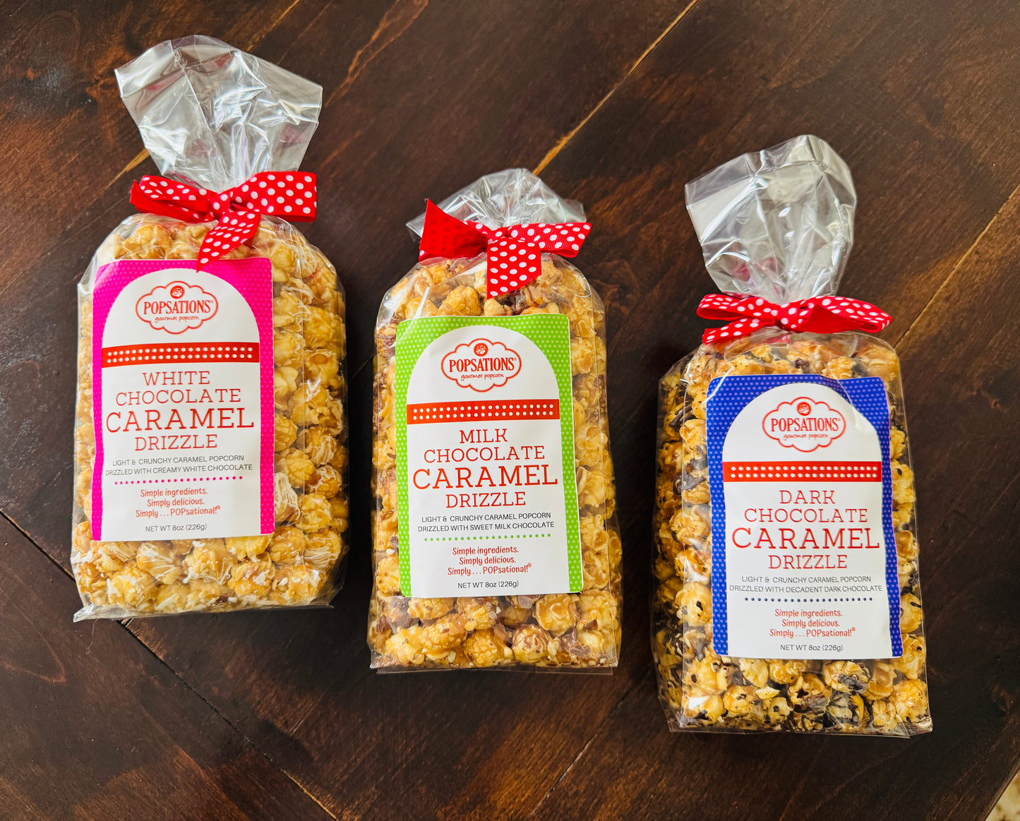 Chocolate Caramel Drizzle Gourmet POPCORN! 8 oz