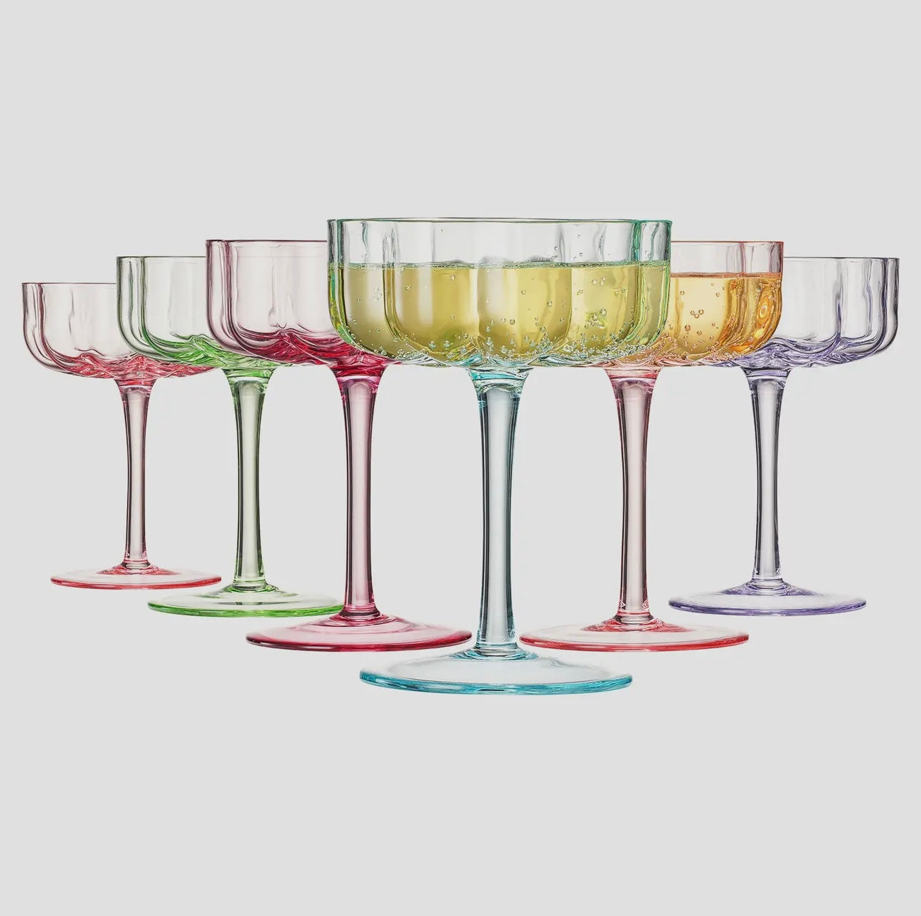 Flower Vintage Coupes, Set of 6