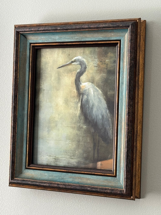Framed Heron Art